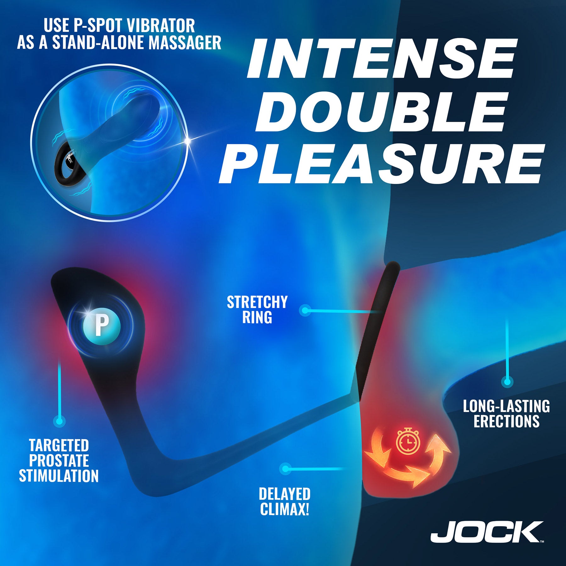 Jock P-Spotter Rechargeable Silicone Prostate Vibrator Set — 2 | Massage & wellness devices | discreet sex toys USA