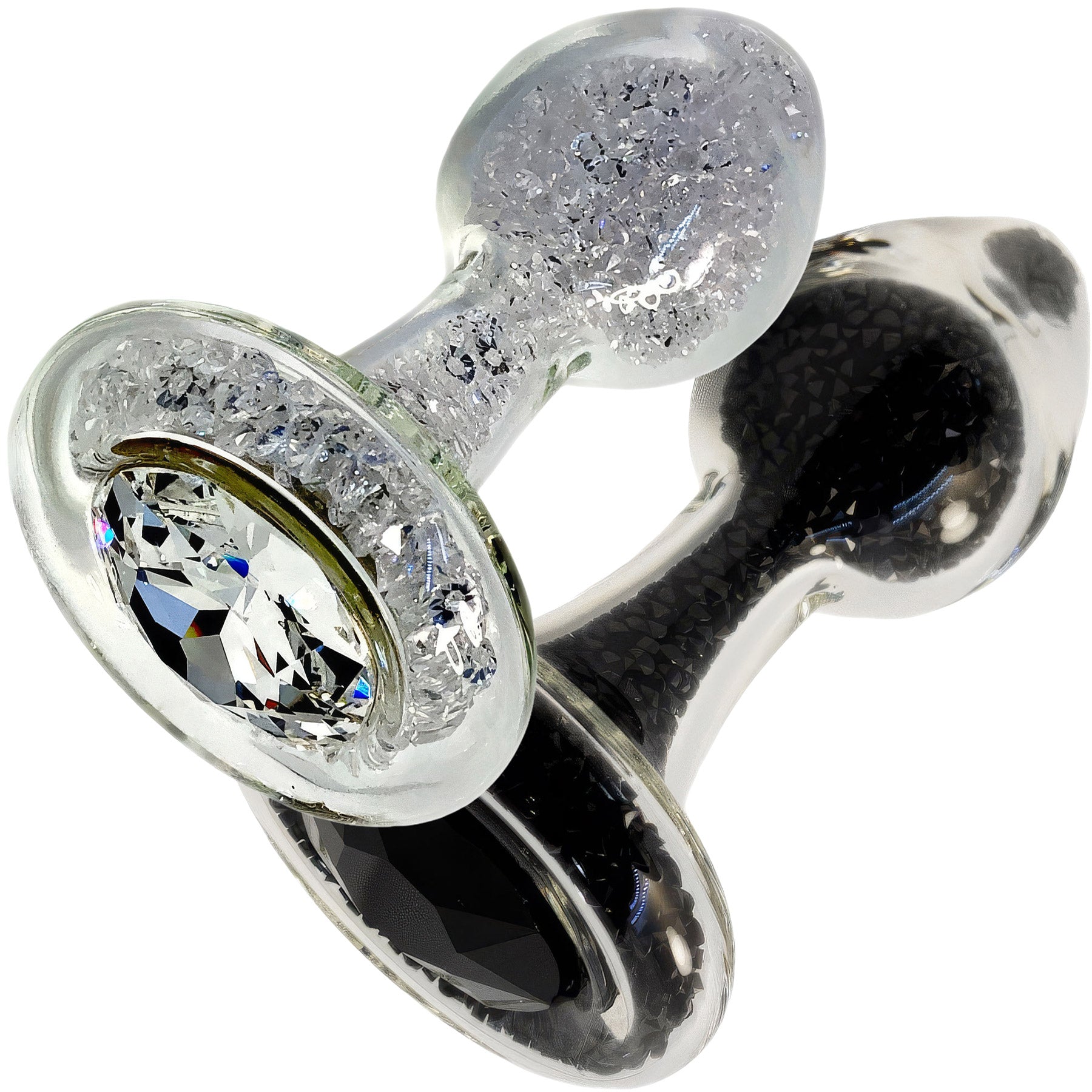 Sparkle Glass Butt Plug With Crystal Base By Crystal Delights | Premium couples toys | discreet sex toys USA
