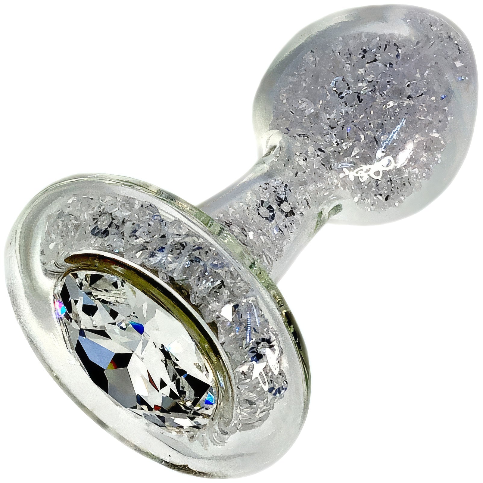 Sparkle Glass Butt Plug With Crystal Base By Crystal Delights — 2 | Premium couples toys | discreet sex toys USA