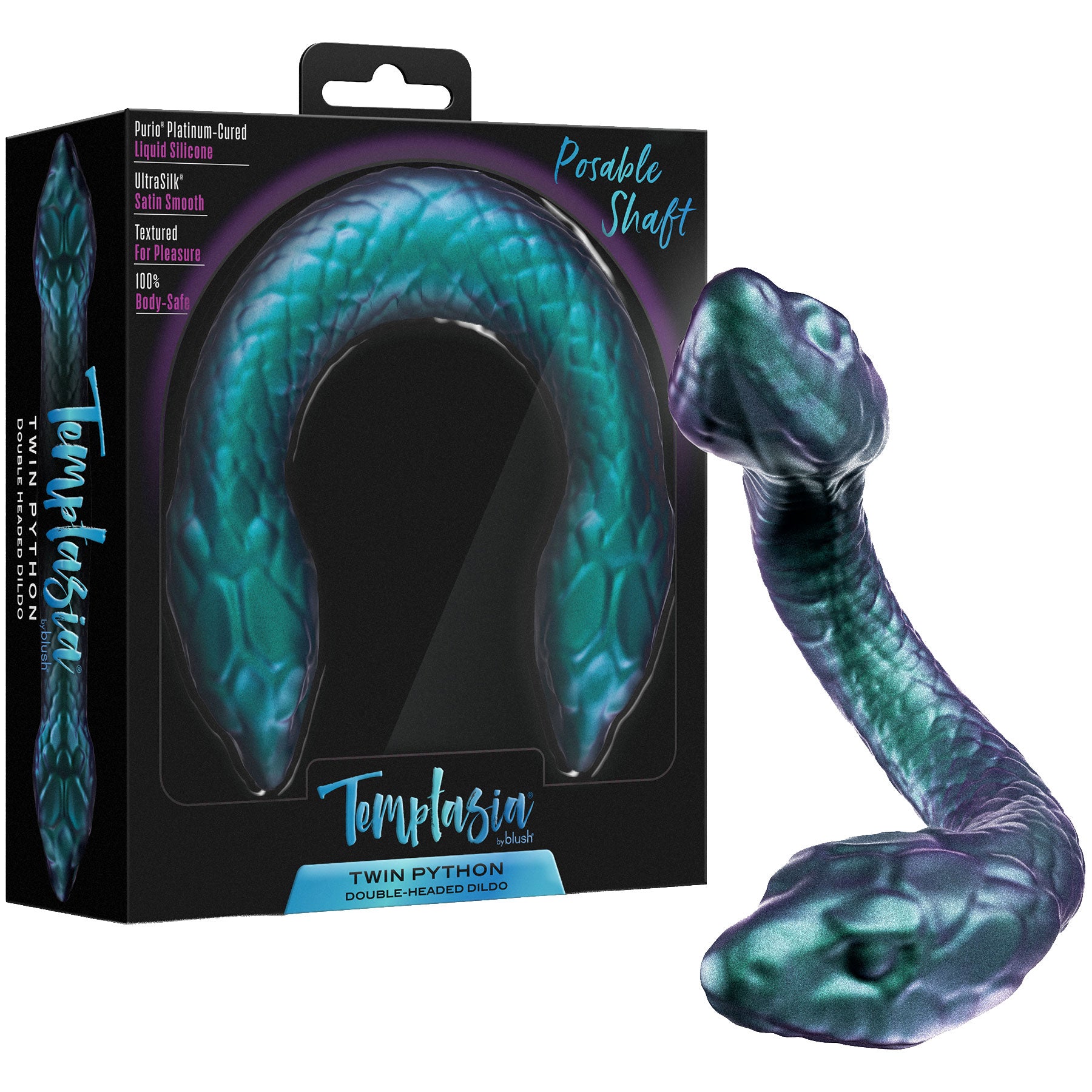 Temptasia Twin Python Silicone Double-Ended Posable Dildo — 3 | For her — realistic designs | discreet sex toys USA