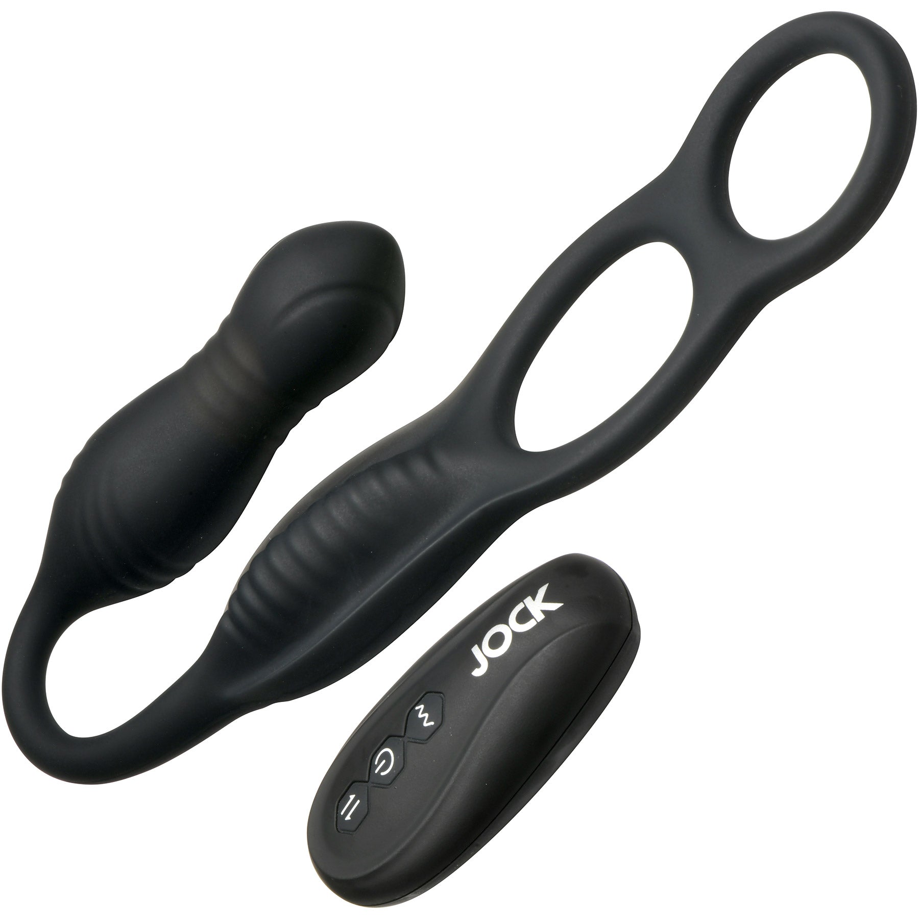 Jock Hyper Thrusting & Vibrating Anal Plug With Cock Ring With Remote | Men’s care devices | discreet sex toys USA
