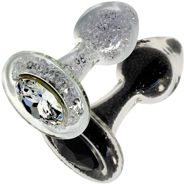Sparkle Glass Butt Plug With Crystal Base By Crystal Delights | Premium couples toys | discreet sex toys USA