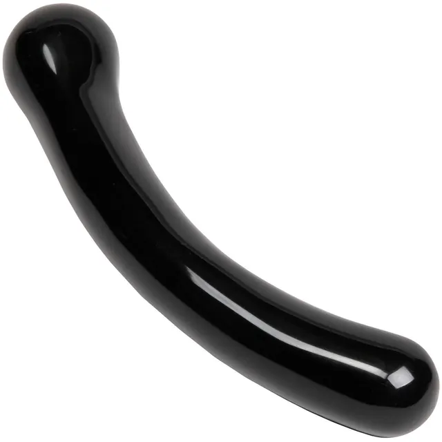 The Xaga Curve Black Obsidian Crystal Dildo By Chakrubs | For her — realistic designs | discreet sex toys USA